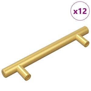 vidaXL poign&eacute;e de meuble 12 pi&egrave;ces Dor&eacute; 150 mm Acier inoxydable