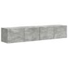 vidaXL Meuble TV mural 2 pc B&eacute;ton Bois d'ing&eacute;nierie