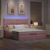 vidaXL Cadre de lit ottoman avec matelas rose 200x200 cm velours