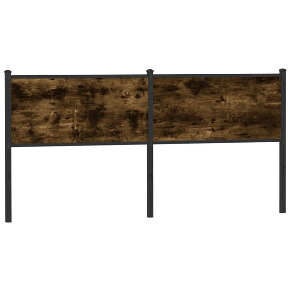 vidaXL T&ecirc;te de lit ch&ecirc;ne fum&eacute; 160 cm bois d'ing&eacute;nierie et acier