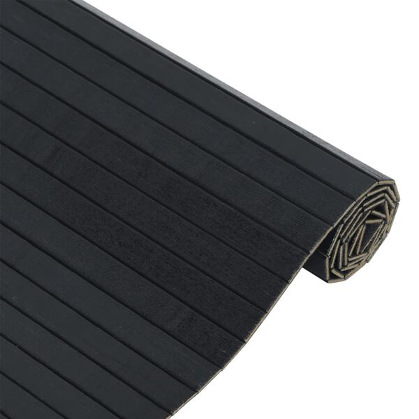vidaXL Tapis rectangulaire noir 70x400 cm bambou