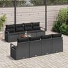 vidaXL Ensemble de canap&eacute; de jardin avec coussin 9 pcs Noir polyrotin