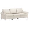 vidaXL Canap&eacute; &agrave; 3 places avec repose-pieds Cr&egrave;me 180 cm Similicuir
