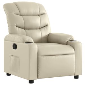 vidaXL Fauteuil inclinable Cr&egrave;me Similicuir