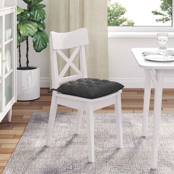 vidaXL Coussins de si&egrave;ge 4 pcs Gris fonc&eacute; 40 x 40 x 6 cm