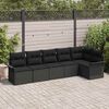 vidaXL Ensemble de canap&eacute; de jardin avec coussin 6 pcs Noir Poly rotin