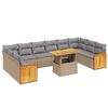vidaXL Salon de jardin 11 pcs avec coussins beige r&eacute;sine tress&eacute;e
