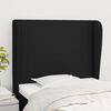 vidaXL T&ecirc;te de lit avec oreilles Noir 93x23x118/128 cm Tissu