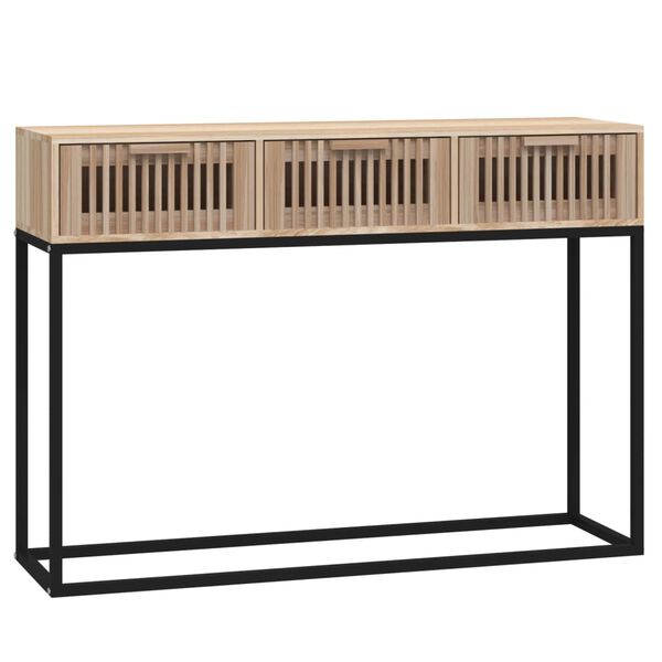 vidaXL Table console 105x30x75 cm bois d'ing&eacute;nierie et fer