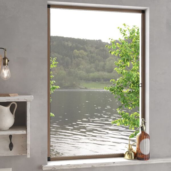vidaXL Moustiquaire pour fenêtres Marron 80x120 cm