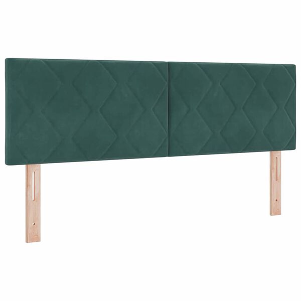 vidaXL T&ecirc;te de lit avec t&ecirc;te de lit Vert fonc&eacute; 144 cm Velours