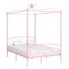 vidaXL Cadre de lit &agrave; baldaquin sans matelas rose m&eacute;tal 120x200 cm