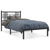 vidaXL Cadre de lit m&eacute;tal sans matelas avec t&ecirc;te de lit noir 107x203cm