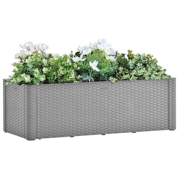 vidaXL Lit sur&eacute;lev&eacute; de jardin avec syst&egrave;me d'arrosage Gris 100x43x33cm