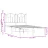 vidaXL Cadre de lit m&eacute;tal sans matelas et t&ecirc;te de lit blanc 120x200 cm