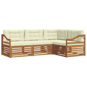 vidaXL Ensemble de canap&eacute;s d'ext&eacute;rieur 4 pcs Naturel et Cr&egrave;me