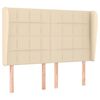 vidaXL Sommier &agrave; lattes de lit avec matelas Cr&egrave;me 140x200 cm Tissu