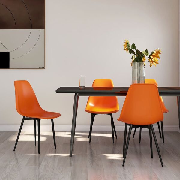 vidaXL Chaises &agrave; manger lot de 4 orange PP