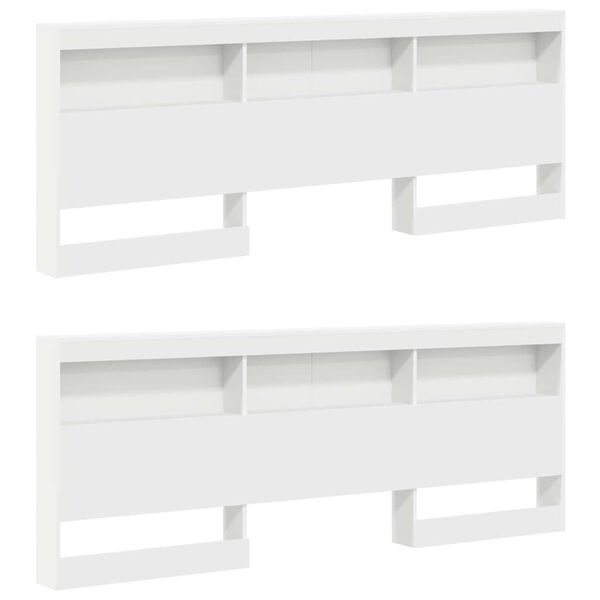 vidaXL Lit Biblioth&egrave;que Blanc 180 x 200 cm Bois d'ing&eacute;nierie