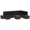 vidaXL Ensemble de canap&eacute; de jardin 9 pc Noir polyrotin