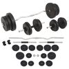 vidaXL Ensemble d'halt&egrave;res et barres d'halt&egrave;res 60 kg