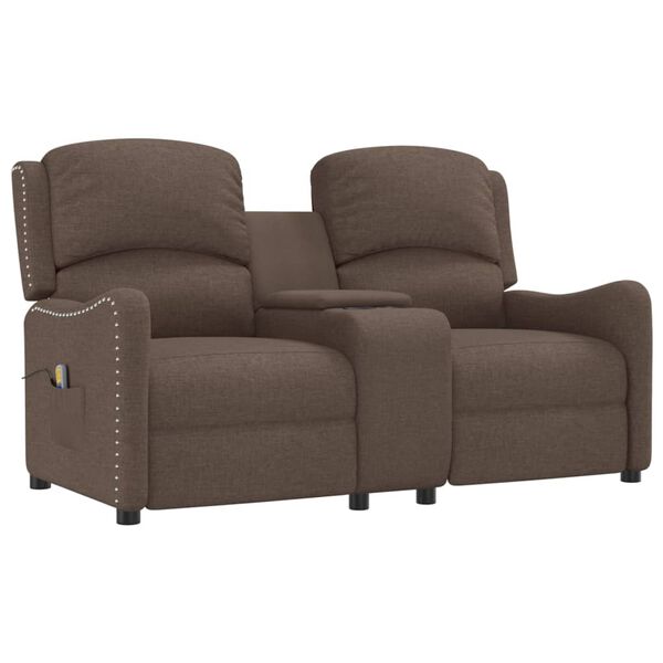 vidaXL Fauteuil de massage inclinable porte-gobelets 2 places taupe