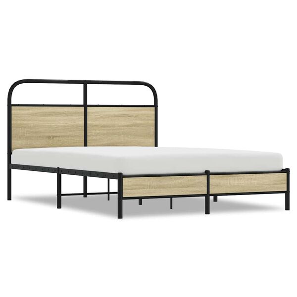 vidaXL Cadre de lit sans matelas 140x200 cm ch&ecirc;ne sonoma