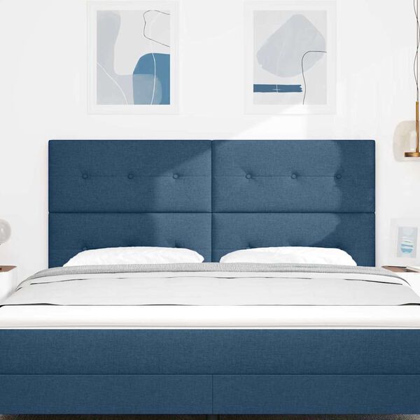 vidaXL T&ecirc;te de lit avec t&ecirc;te de lit Bleu 180 cm Cuir synth&eacute;tique