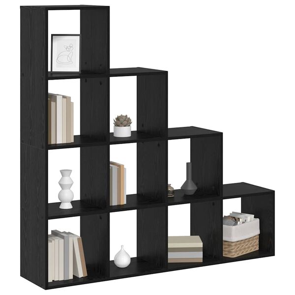 vidaXL Cloison Biblioth&egrave;que Ch&ecirc;ne noir 131,5 x 29 x 131,5 cm