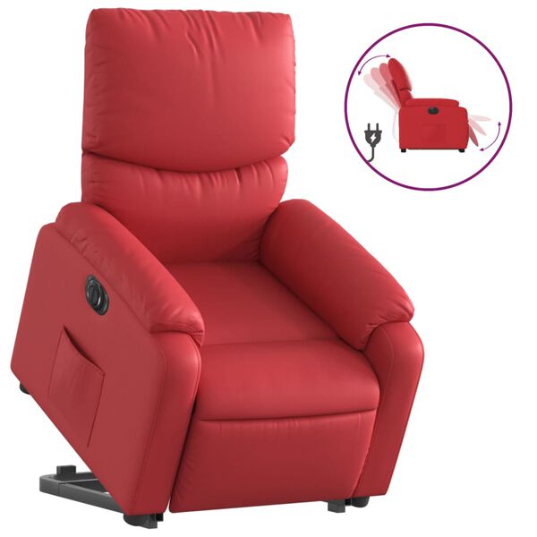 vidaXL Fauteuil inclinable &eacute;lectrique rouge similicuir