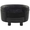 vidaXL Canap&eacute; pour chien Noir 48x48x32 cm Peluche et similicuir