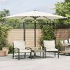 vidaXL Parasol de jardin avec m&acirc;t en acier blanc 288x288x225 cm