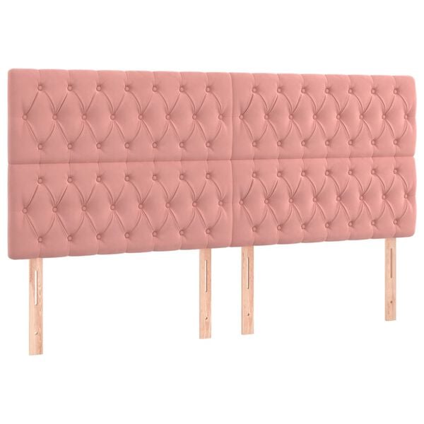 vidaXL T&ecirc;te de lit Rose 200x7x118/128 cm Velours