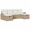 vidaXL Ensemble de canap&eacute; de jardin 6 pc Beige polyrotin
