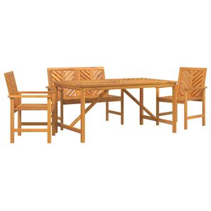 vidaXL Ensemble de salle &agrave; manger pour jardin 4 pc Marron