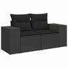 vidaXL Ensemble de canapé de jardin avec coussin 9 pcs Noir polyrotin