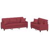 vidaXL Ensemble de canap&eacute;s 2 pcs et coussins rouge bordeaux similicuir