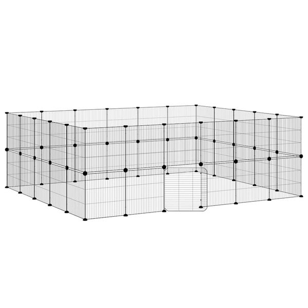 vidaXL Cage animaux de compagnie à 44 panneaux et porte Noir 35x35 cm