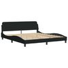 vidaXL Cadre de lit Dover noir 180x200 cm tissu