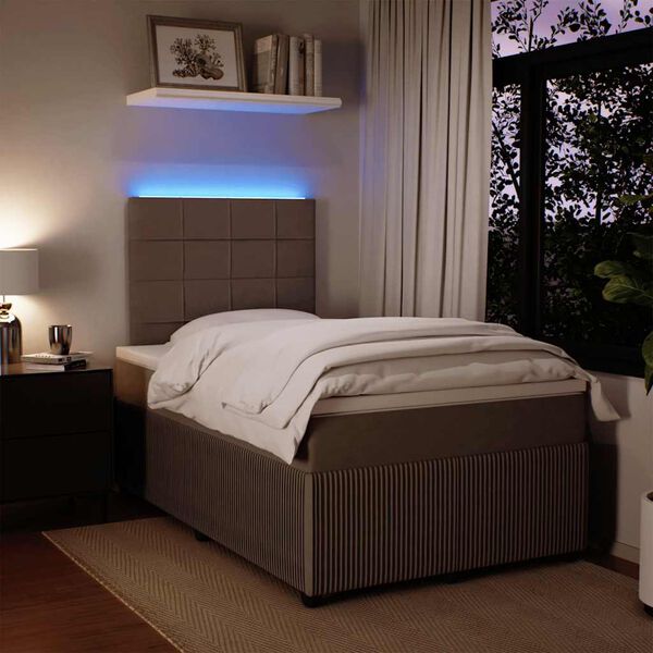 vidaXL Sommier &agrave; lattes de lit et matelas Gris clair 120x200cm Velours