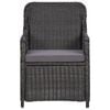vidaXL Mobilier de bistro 3 pcs avec coussins R&eacute;sine tress&eacute;e Noir
