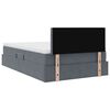 vidaXL Lit avec rangement et LED Gris fonc&eacute; 120 x 190 cm Velours