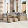 vidaXL Ensemble de canap&eacute; de jardin 13 pcs Beige polyrotin