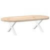 vidaXL Pieds de table basse en forme de X, 2 pi&egrave;ces, blanc, 50 x (30-31) cm, acier