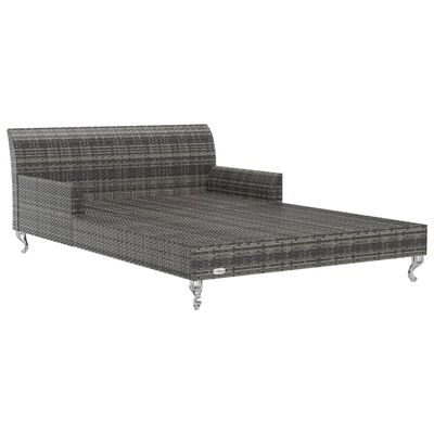 vidaXL Chaise longue à 2 places avec coussins Résine tressée Gris