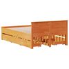vidaXL Cadre de lit sans matelas avec t&ecirc;te de lit brun cire 120x200 cm