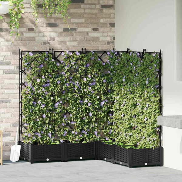 vidaXL Cache-pot de jardin 5 pcs Noir 120 x 120 x 125,5 cm Acier