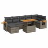 vidaXL Salon de jardin avec coussins 8 pcs gris r&eacute;sine tress&eacute;e acacia