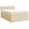 vidaXL Sommier &agrave; lattes de lit avec matelas Cr&egrave;me 140x200 cm Tissu