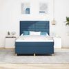 vidaXL Lit &agrave; ressort LED avec matelas Bleu 160 x 200 cm tissu